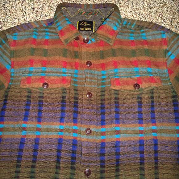 L.L.BEAN x TODD SNYDER Jacquard Pattern Flannel Chamois Shirt - Picture 8 of 12